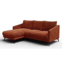 ECKSOFA VILT 3-Sitzer, orange - Schwarz/Orange, Holzwerkstoff/Textil (221/156cm) - Wozimo