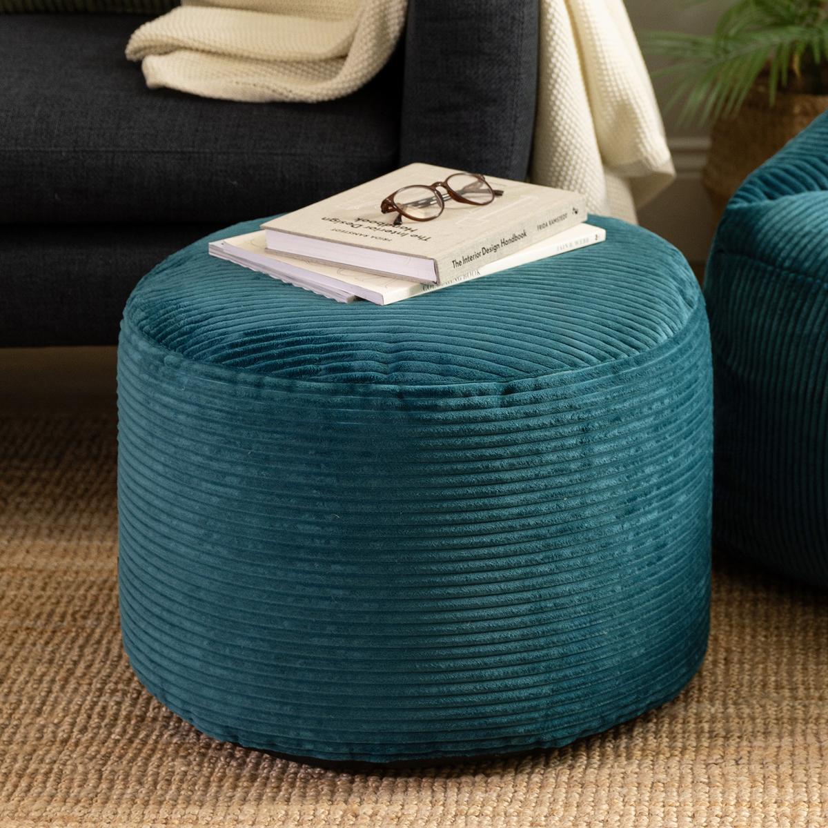 SITZPOUF Rund Milano - Grün, Textil (55/35/55cm) - icon