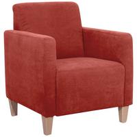 SESSEL Karol Bezug Veloursstoff Buche natur / terracotta - Rot, Kunststoff (71/81/70cm) - 58aufmkessel