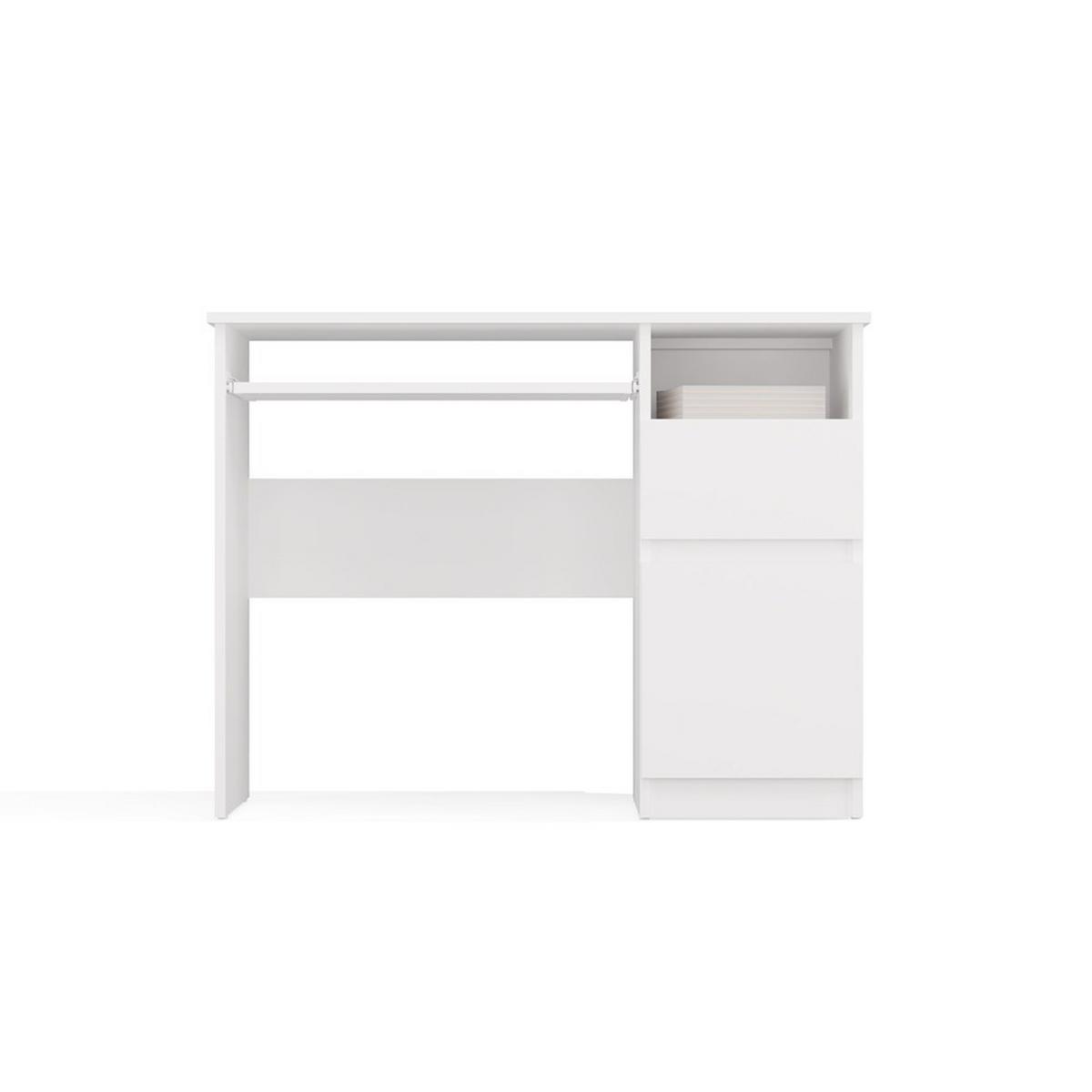 SCHREIBTISCH Weiß 98/75/51 - Weiß, Holzwerkstoff (90/56/75cm) - RAUMHIRSCH FURNITURE