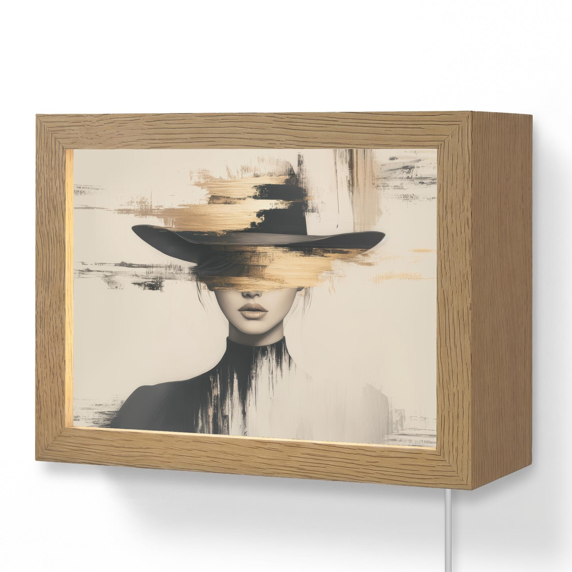WANDLEUCHTE Frau - Hut - Farbe 20x15 cm - Creme, Holzwerkstoff (20/15/8cm) - OnlyWow