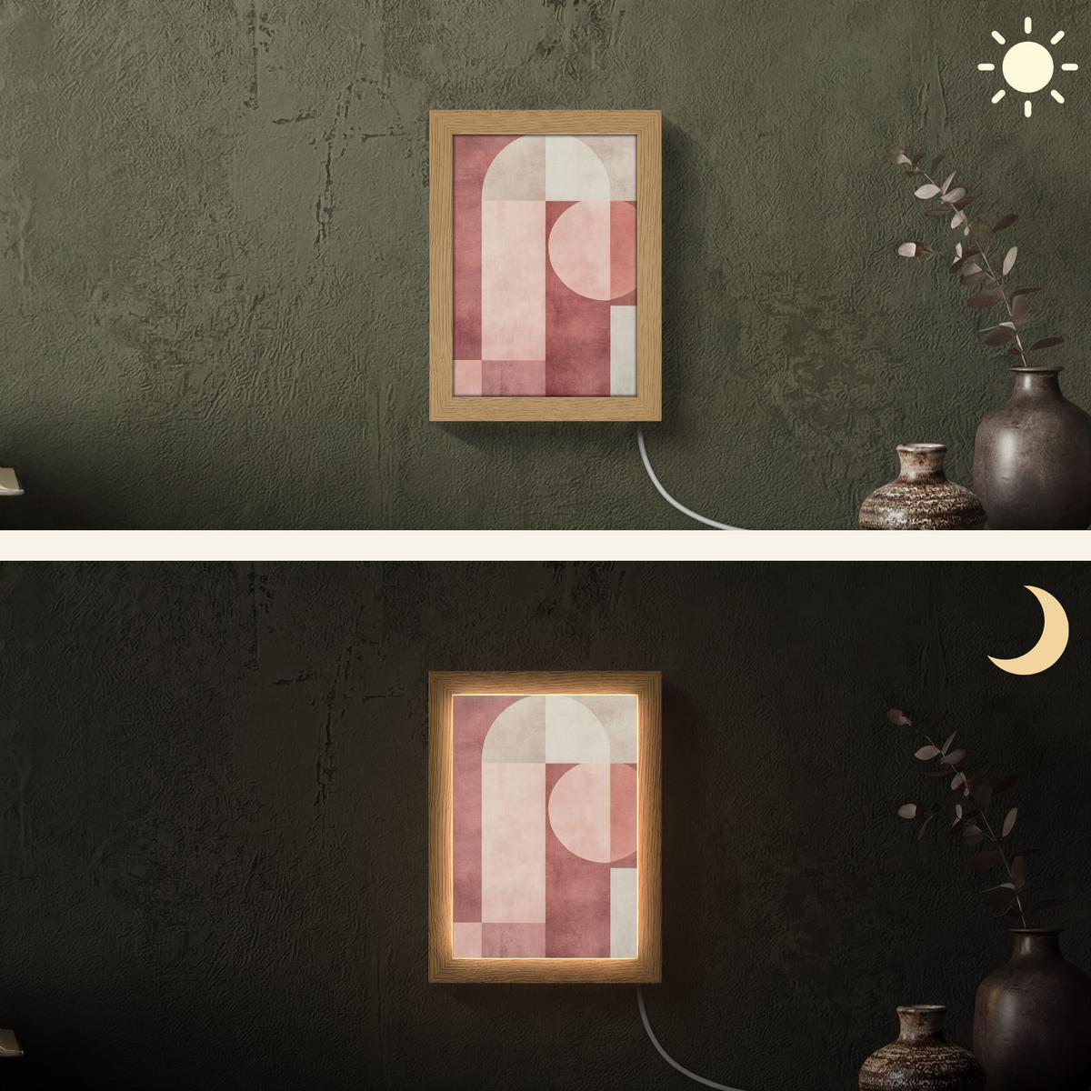 WANDLEUCHTE Figuren - Abstrakt - Rosa 15x20 cm - Altrosa, Holzwerkstoff (15/20/8cm) - OnlyWow
