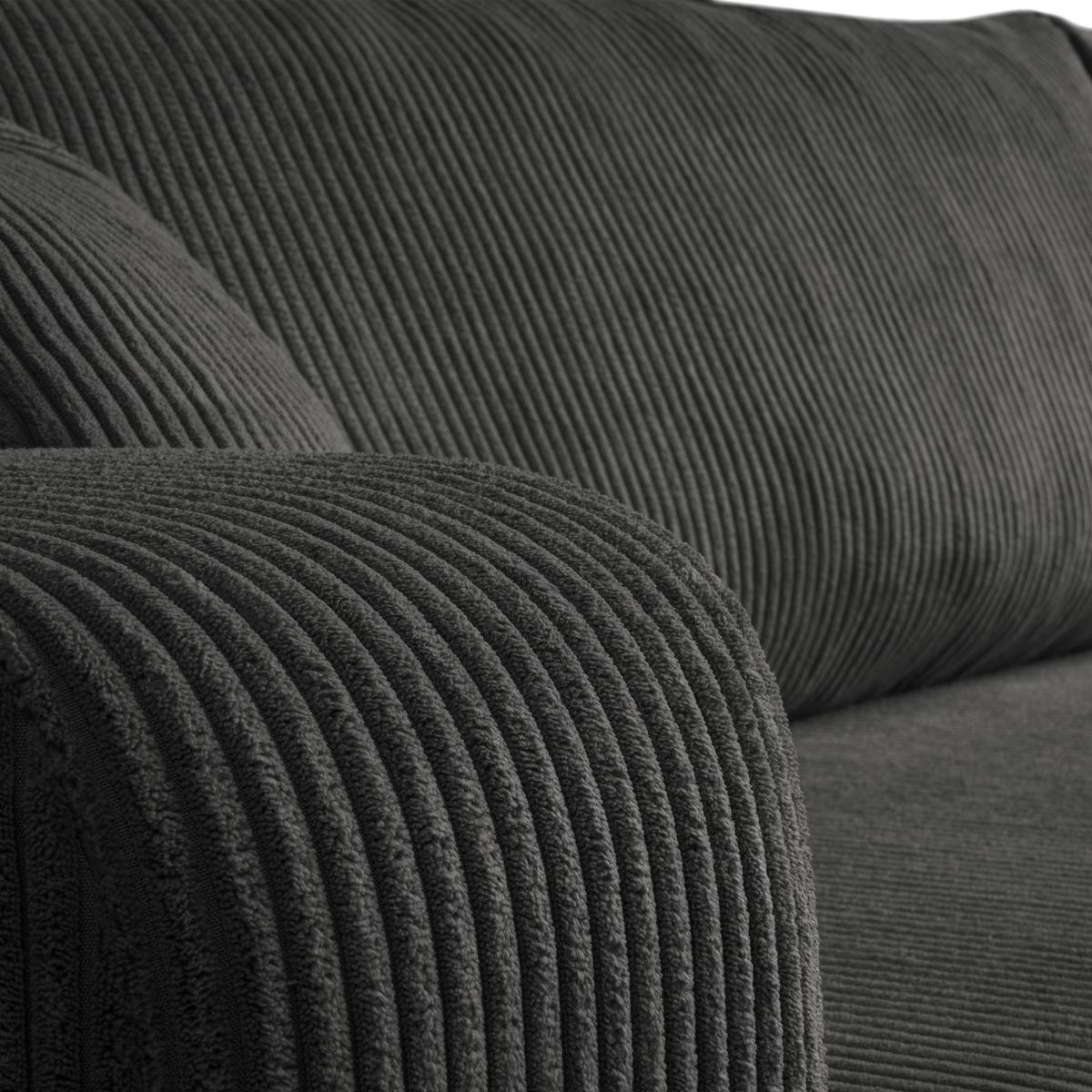 ECKSOFA PRESTIGE U mit Schlaffunktion, Poso 34 - Dunkelgrau, Textil (317/83/143cm) - Lookway