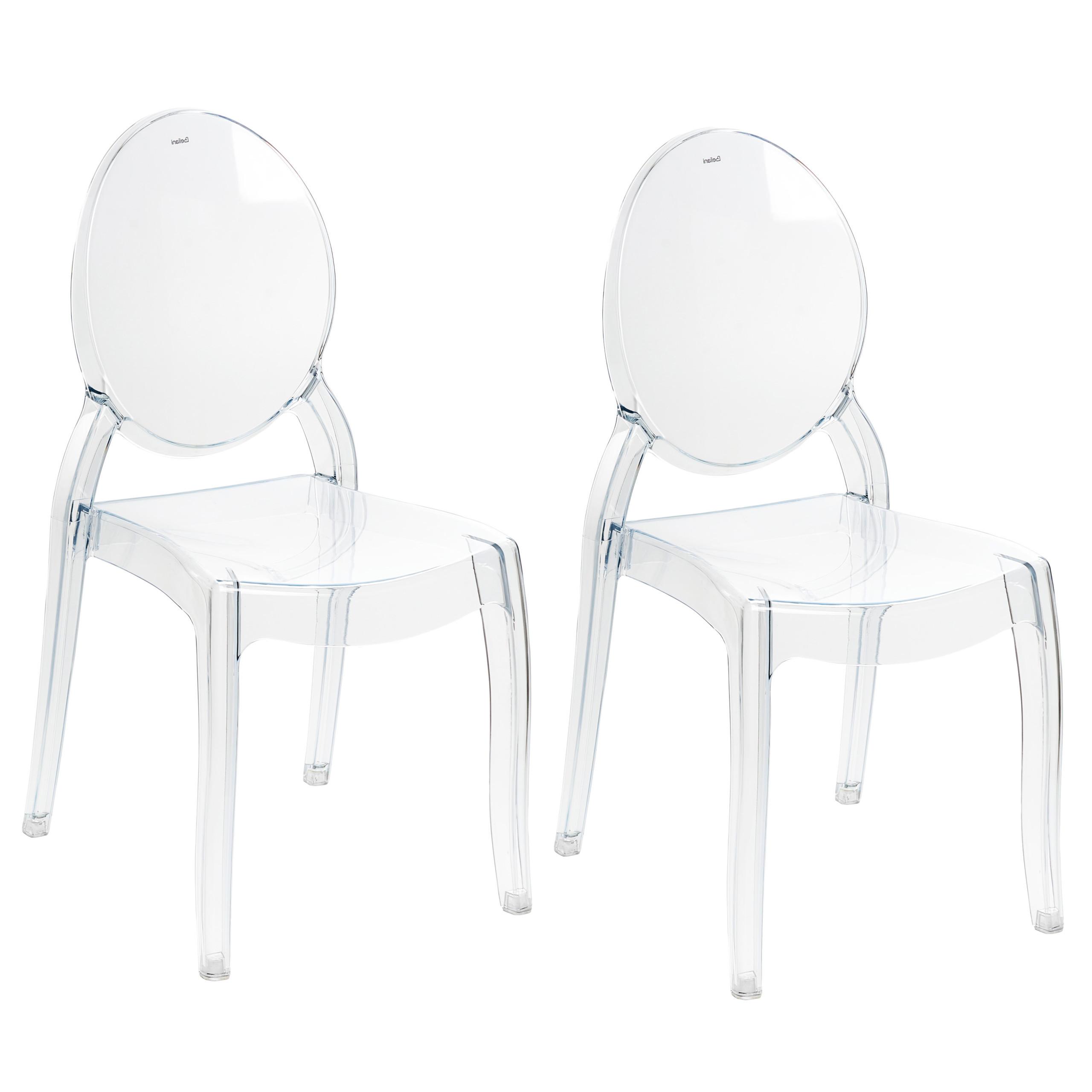 ESSZIMMERSTUHL 2er-Set Transparent Rulison - Transparent, Kunststoff (55/95/50cm) - Beliani
