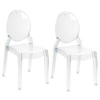 ESSZIMMERSTUHL 2er-Set Transparent Rulison - Transparent, Kunststoff (55/95/50cm) - Beliani
