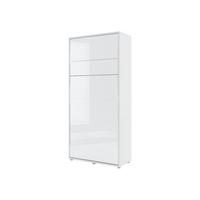 SCHRANKBETT Bed-Concept BC-03 90x200 mit zwei LED-Lampe - Weiß Hochglanz/Grau, Holz/Holzwerkstoff (90/200cm) - MIRJAN24