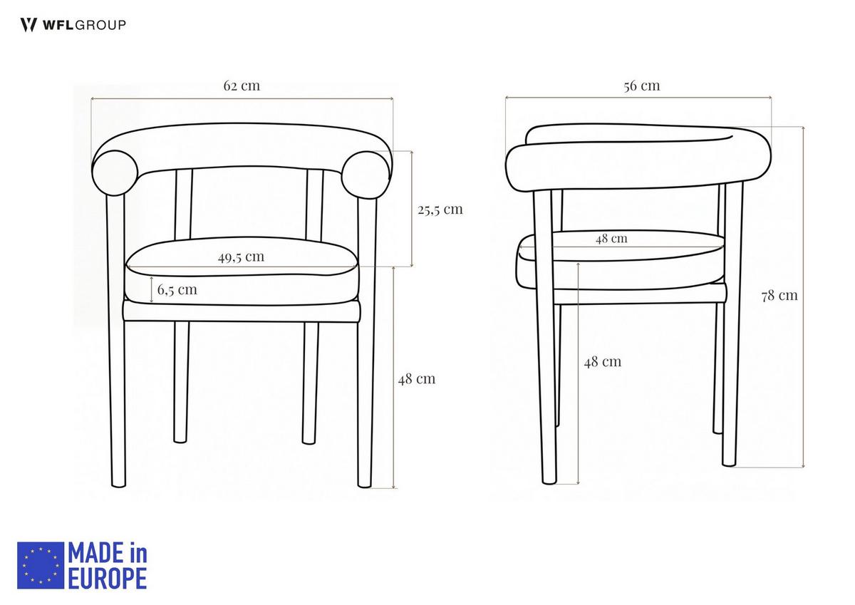 ESSZIMMERSTUHL MAYA 2er Set in Weiß Boucle mit massivem Buchenholzgestell 62/56/78 cm - Hellbraun/Weiß, Holz/Textil (61/74/57.5cm) - WFL GROUP