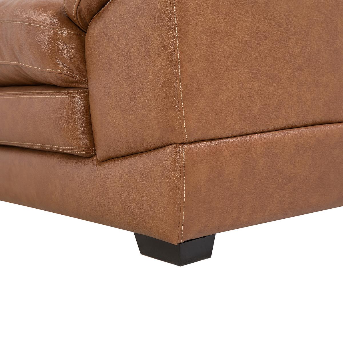 SOFA Leder Goldbraun Horten - Goldfarben, Leder/Textil (200/89/85cm) - Beliani