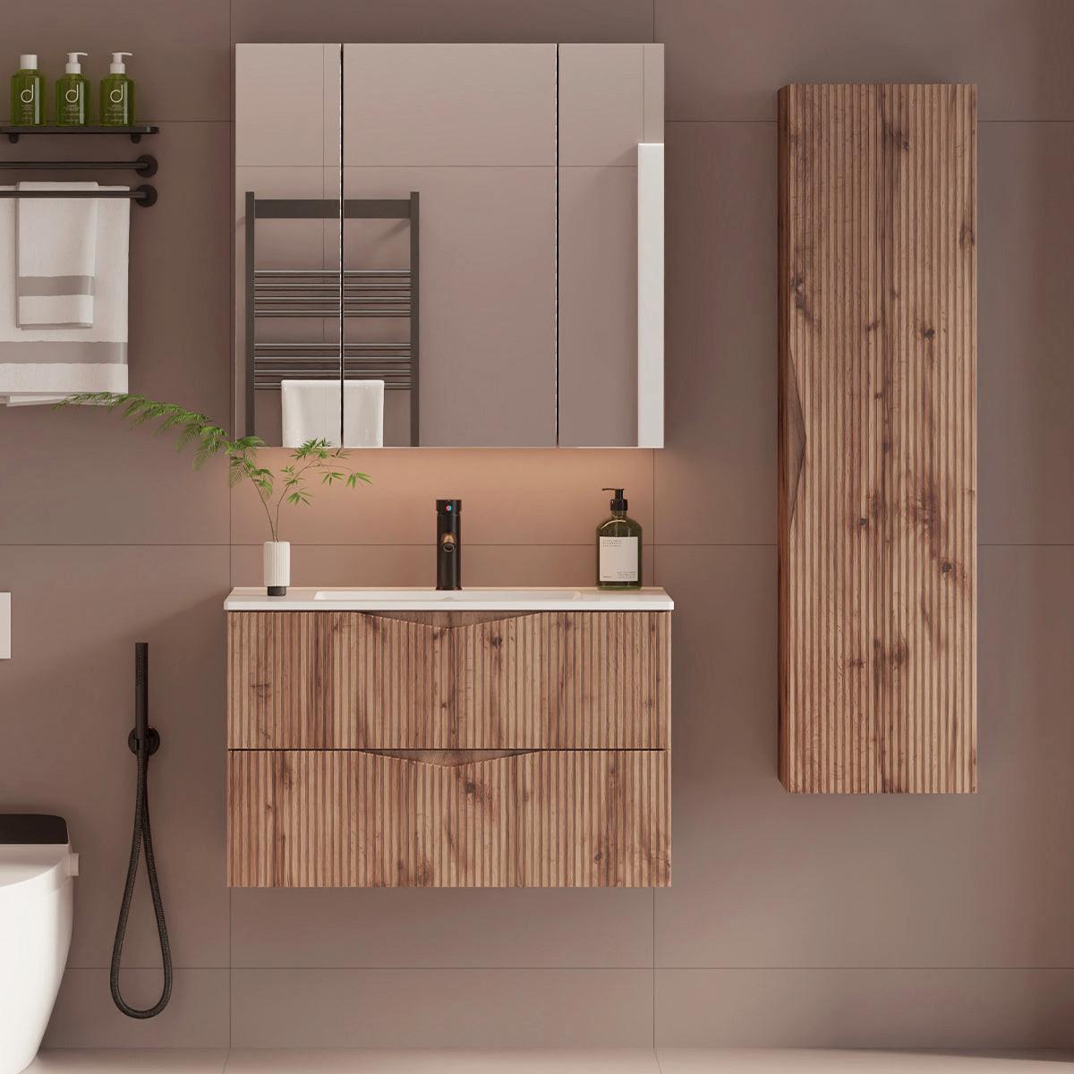 WASCHTISCHUNTERSCHRANK 80cm Tao Holz - Braun, Holzwerkstoff (80/50/46.5cm) - Petits-meubles