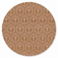 FUSSMATTE Braun - Rosa - Geometrisch - Gemustert Türmatte 120x120 cm - Braun, Kunststoff (120/0.4cm) - MuchoWow