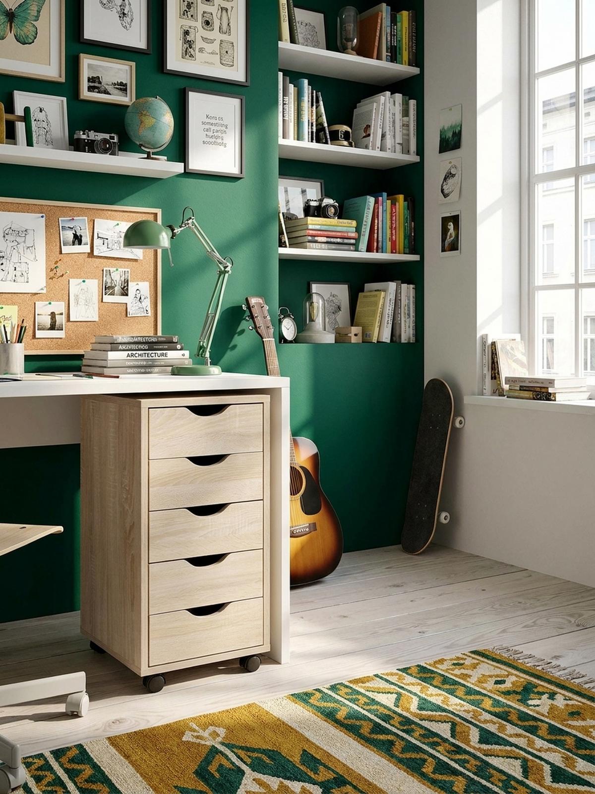 ROLLCONTAINER – MDF-Holz, Sonoma, 5 Schubladen, Rollen, für Büro oder Wohnzimmer - Beige/Schwarz, Holz/Kunststoff (38/64/33cm) - KADIMA DESIGN