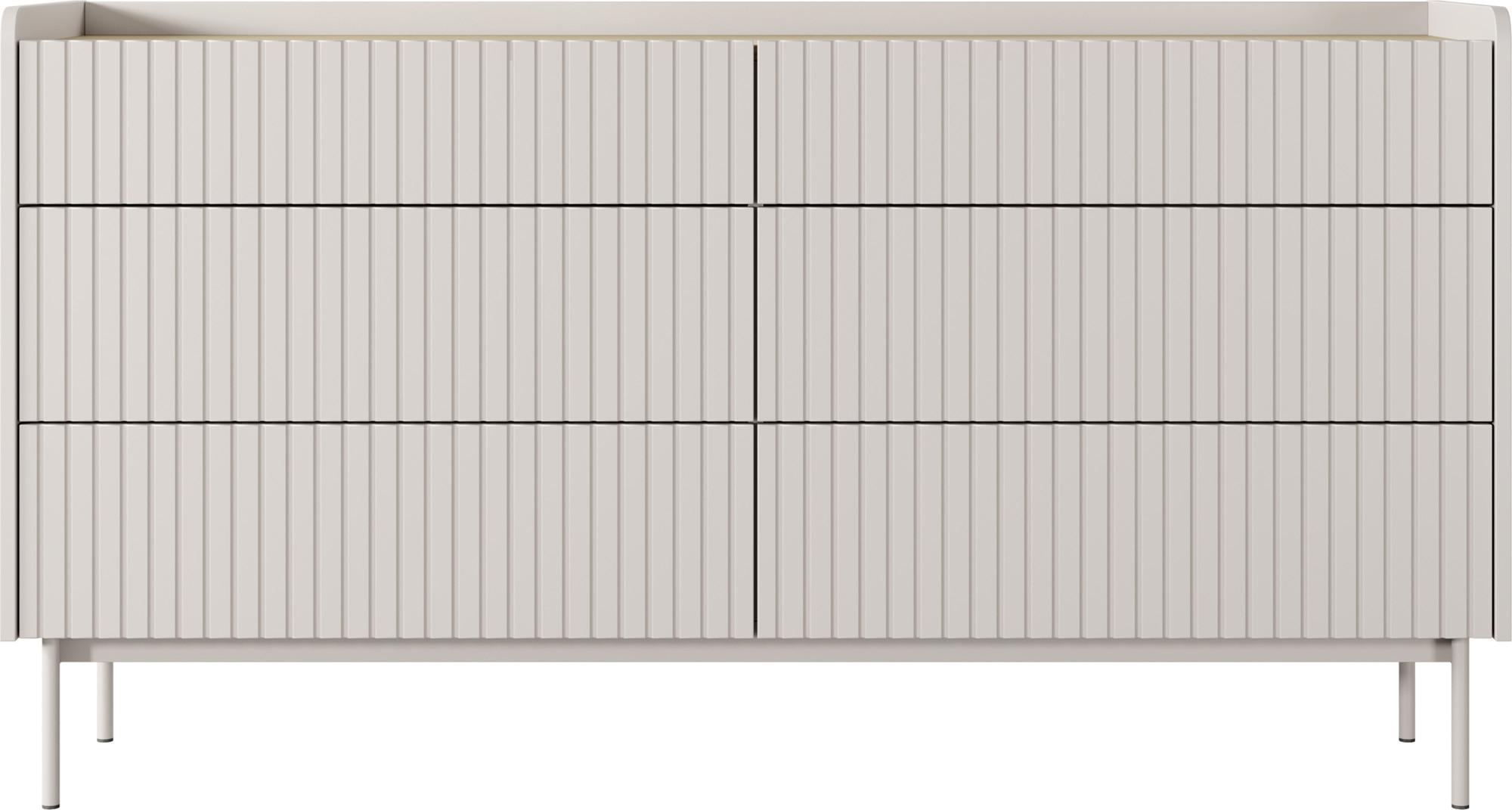 KOMMODE Nolle in Beige & Scandi Eiche 153/82/38 cm - Sandfarben/Beige, Holzwerkstoff/Metall (153/82.2/38cm) - WFL GROUP