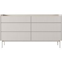 KOMMODE Nolle in Beige & Scandi Eiche 153/82/38 cm - Sandfarben/Beige, Holzwerkstoff/Metall (153/82.2/38cm) - WFL GROUP