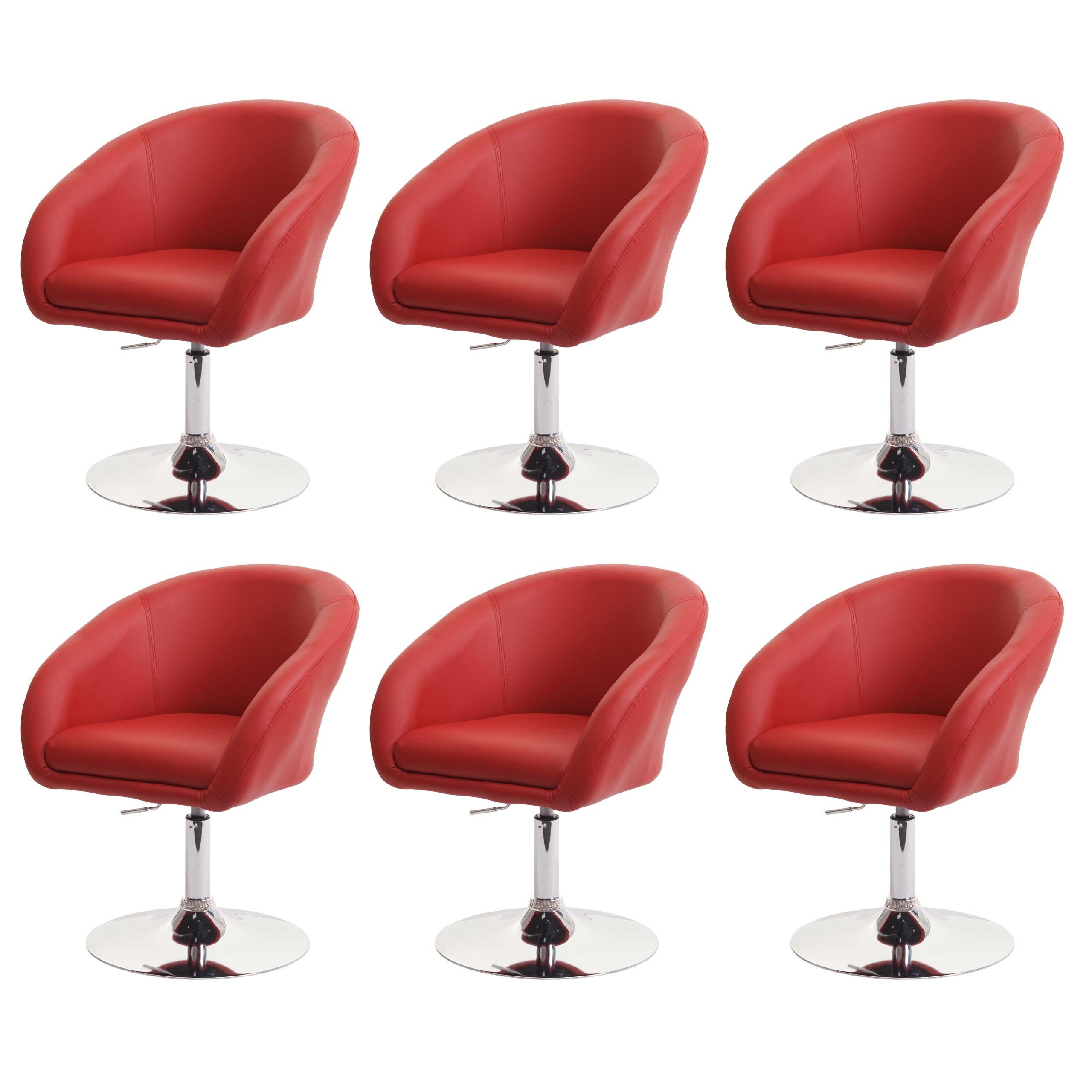 ESSZIMMERSTUHL Rot 6er-Set - Rot, Textil (59/90/60cm) - MCW