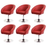 ESSZIMMERSTUHL Rot 6er-Set - Rot, Textil (59/90/60cm) - MCW