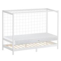 KINDERBETT Fußballtor mit Matratze 90x200 cm Weiß - Weiß, Holz (90/200cm) - ML-DESIGN