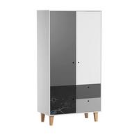 SCHRANK grau und schwarz - Grau, Holzwerkstoff (103.5/201.5/55cm) - Petits-meubles