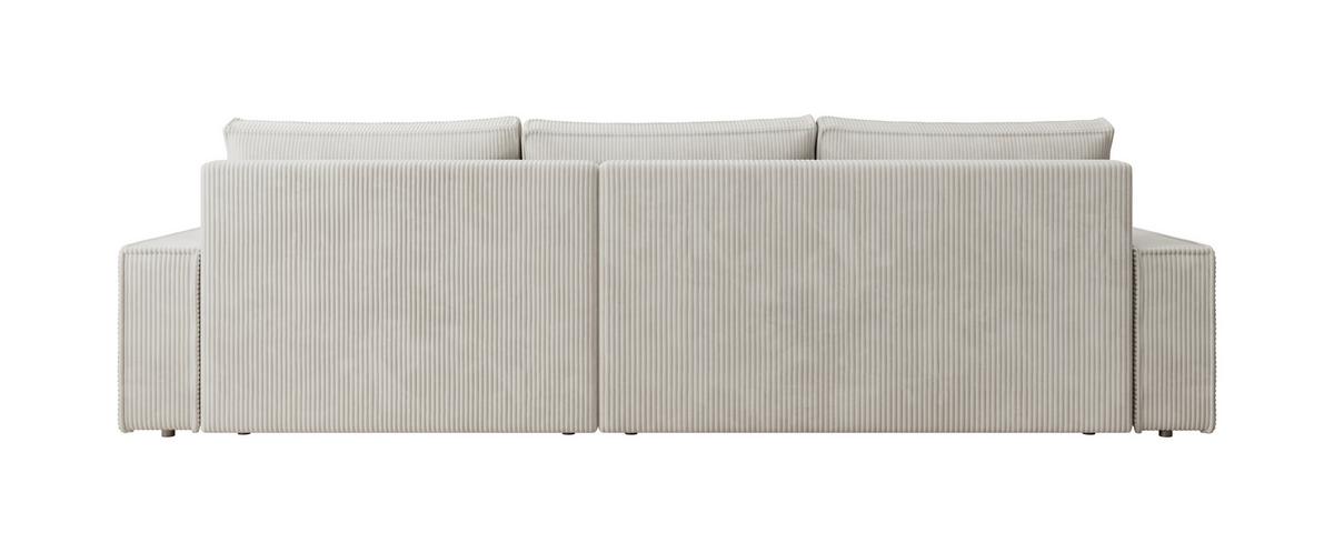 ECKSOFA Alice mit Bettkasten und Schlaffunktion, Cordstoff in L-Form - Creme, Textil (289/184cm)