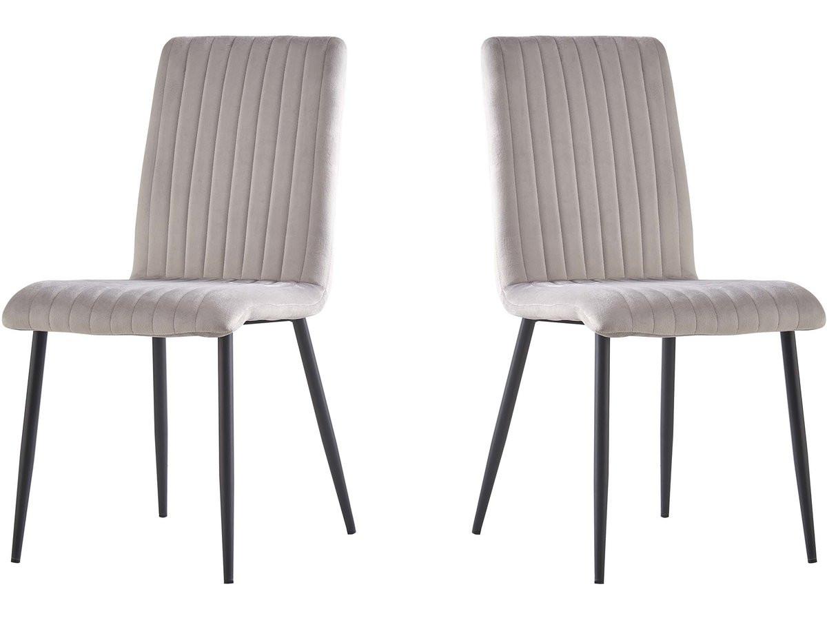 STUHL 2er Set henley Hellgrau - Grau, Textil (54.5/88/46cm) - Habitat Garten