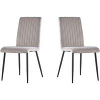 STUHL 2er Set henley Hellgrau - Grau, Textil (54.5/88/46cm) - Habitat Garten