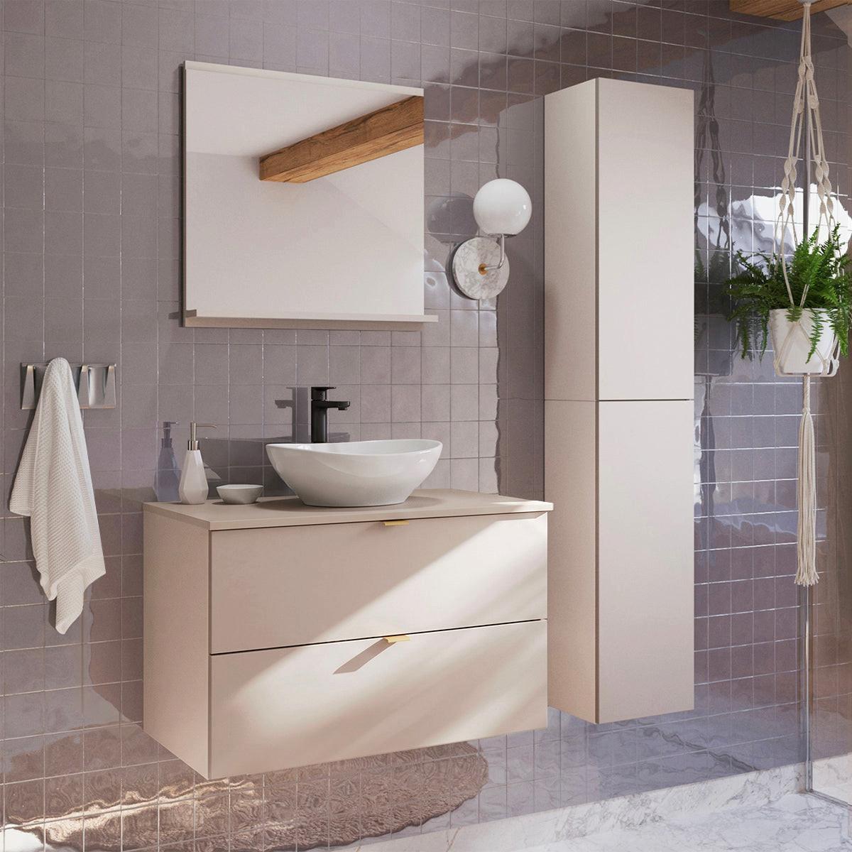 BADMÖBEL 80.6cm Azel 2er-Set Kaschmir - Beige, Holzwerkstoff (80.6/52/46cm) - Petits-meubles