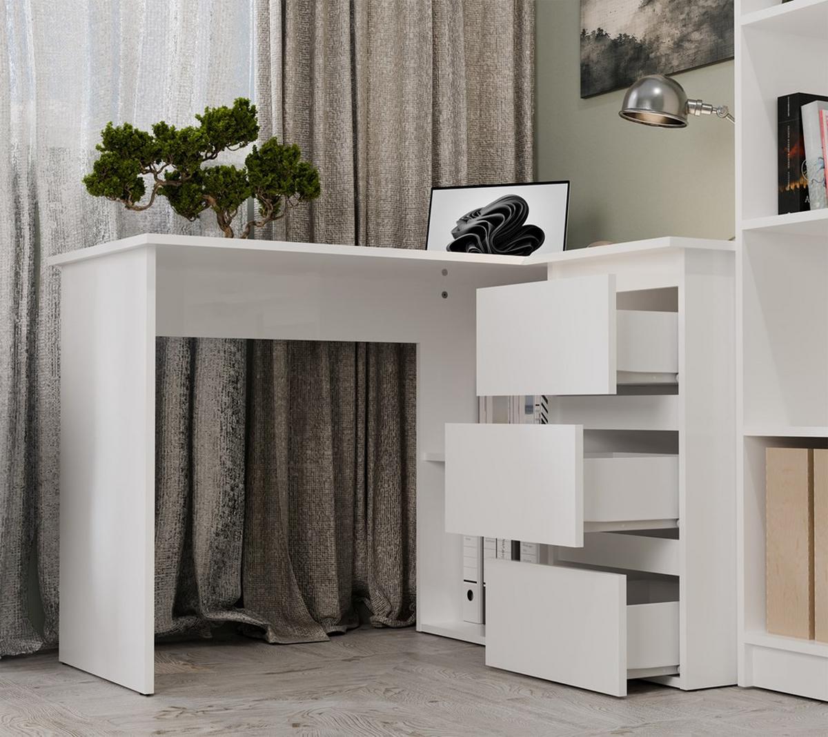 SCHREIBTISCH Weiß 120/75/49 - Weiß, Holzwerkstoff (90/50/75cm) - RAUMHIRSCH FURNITURE