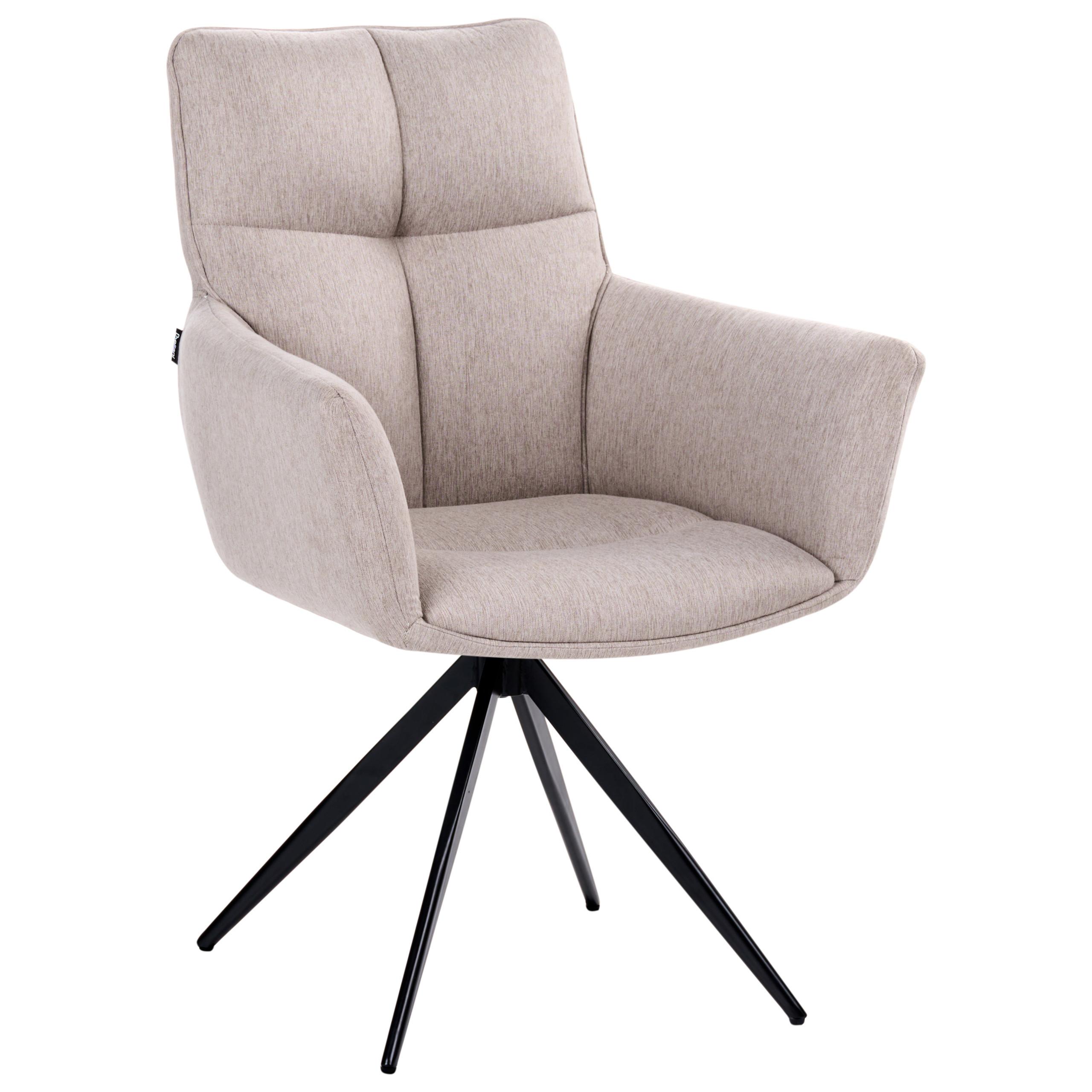 ESSZIMMERSTUHL drehbar Stoff Beige Corbie - Beige, Textil (62/89/67cm) - Beliani