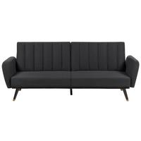 3-SITZER-SCHLAFSOFA Samtstoff schwarz Vimmerby - Schwarz, Textil (212/90/80cm) - Beliani