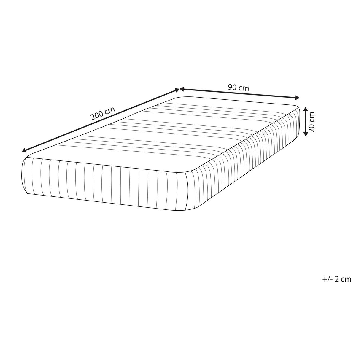 GEL-MEMORY-SCHAUMMATRATZE H3/4 Fest 90/200 cm Happiness - Weiß, Textil (90/200cm) - Beliani