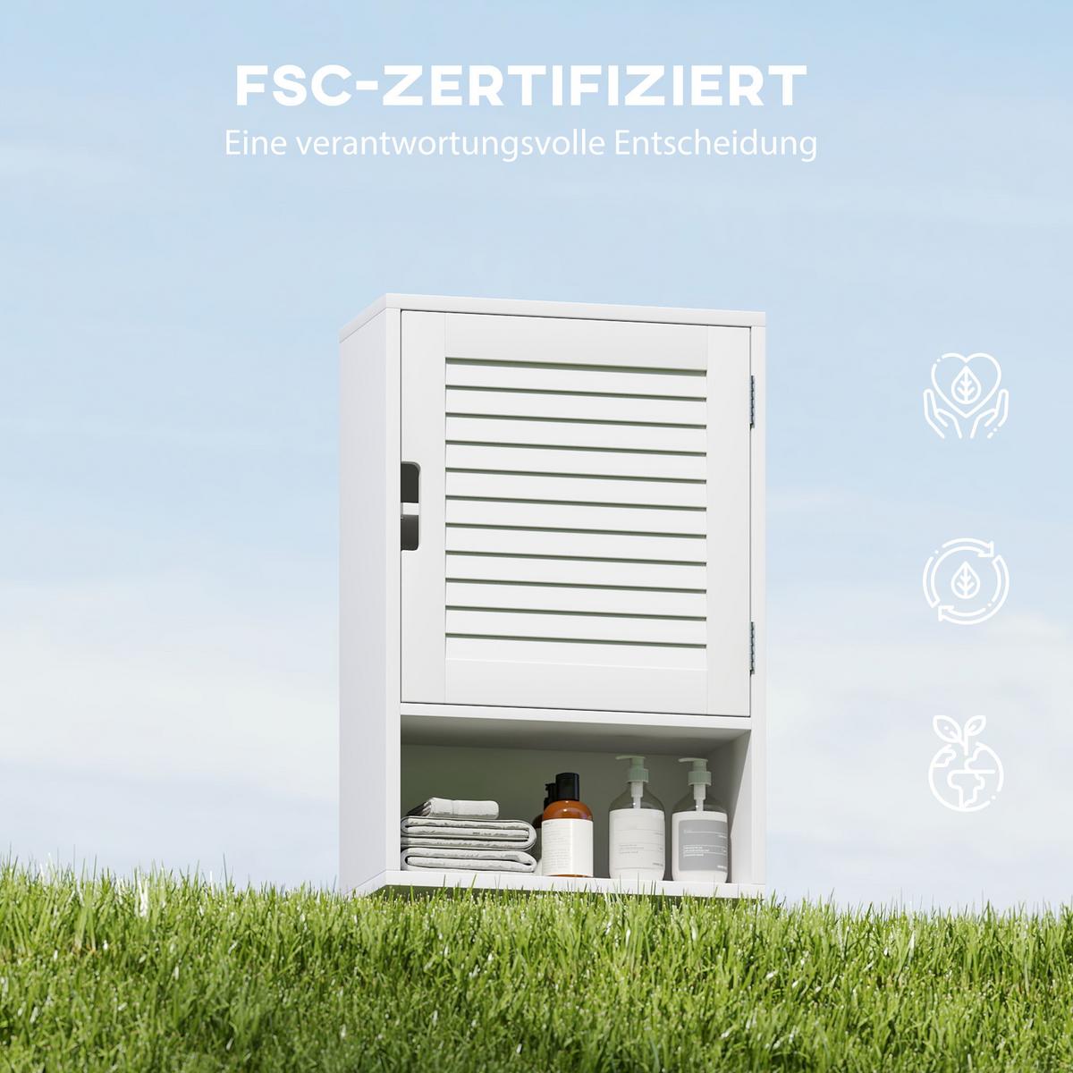 HÄNGESCHRANK MDF Weiß - Weiß, Holzwerkstoff (20/60/40cm) - HOMCOM