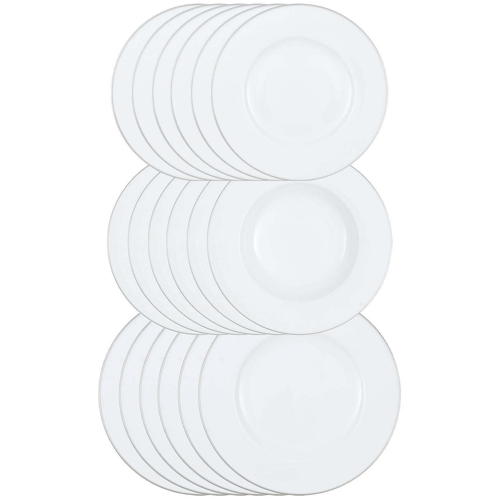 TELLERSET Anmut Platinum No.1 weiß 18-tlg. - Weiß, Keramik (2/2/2cm) - Villeroy & Boch
