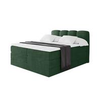 BOXSPRINGBETT mit Matratze H3/H4 - NINA KING - 180x200 cm Grün - Waldgrün, Holzwerkstoff (180/200cm) - ALTDECOR