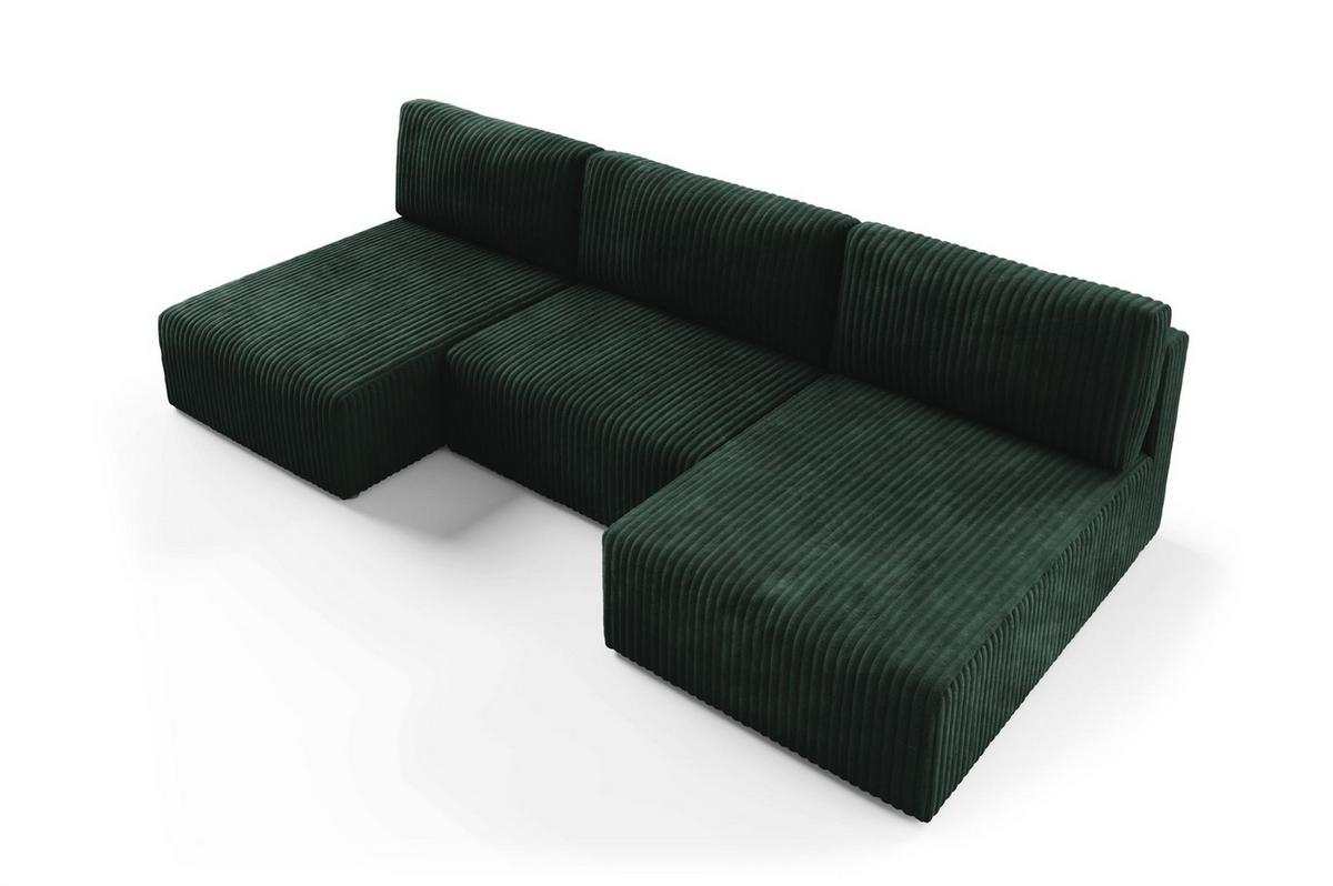 WOHNLANDSCHAFT Natalia - Grün, Holzwerkstoff/Textil (304/85/149cm) - Fun Möbel