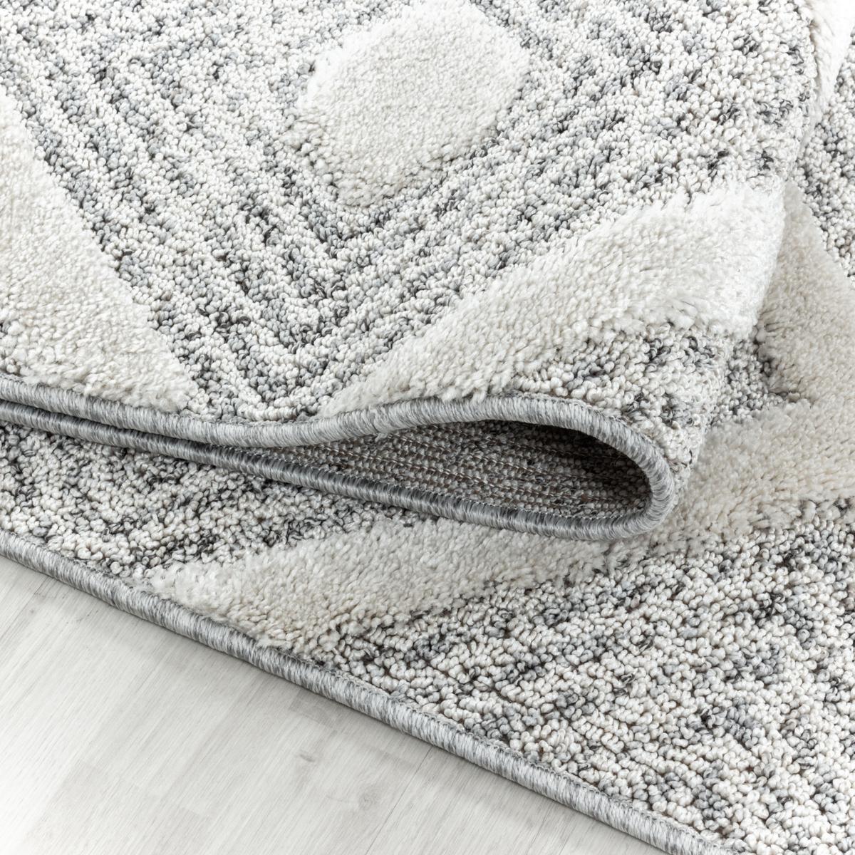 TEPPICH Hochflor EISACK in Grau, geometrisch, aus Polypropylen, 60 x 110 cm - Grau, Textil (110/60cm) - KADIMA DESIGN