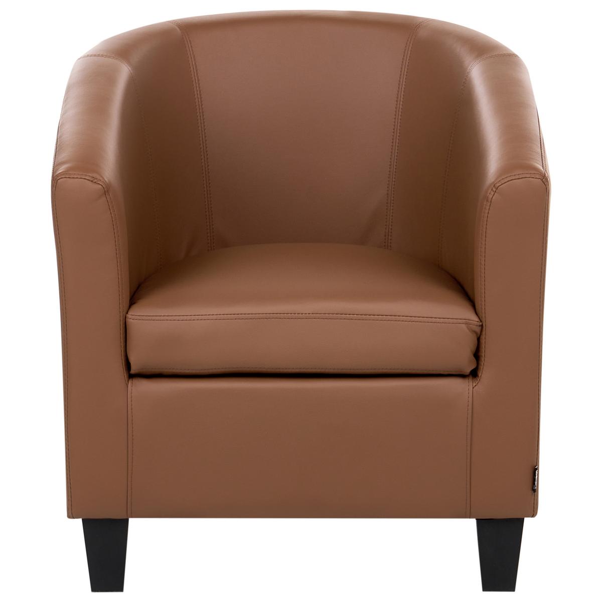 SESSEL Kunstleder Braun Borwick - Braun, Kunststoff (68/61/58cm) - Beliani