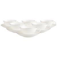 TEETASSEN MIT UNTERTASSEN Anmut Platinum No.1 weiß 140 ml 6er Set - Weiß, Keramik (15/7.6/15cm) - Villeroy & Boch