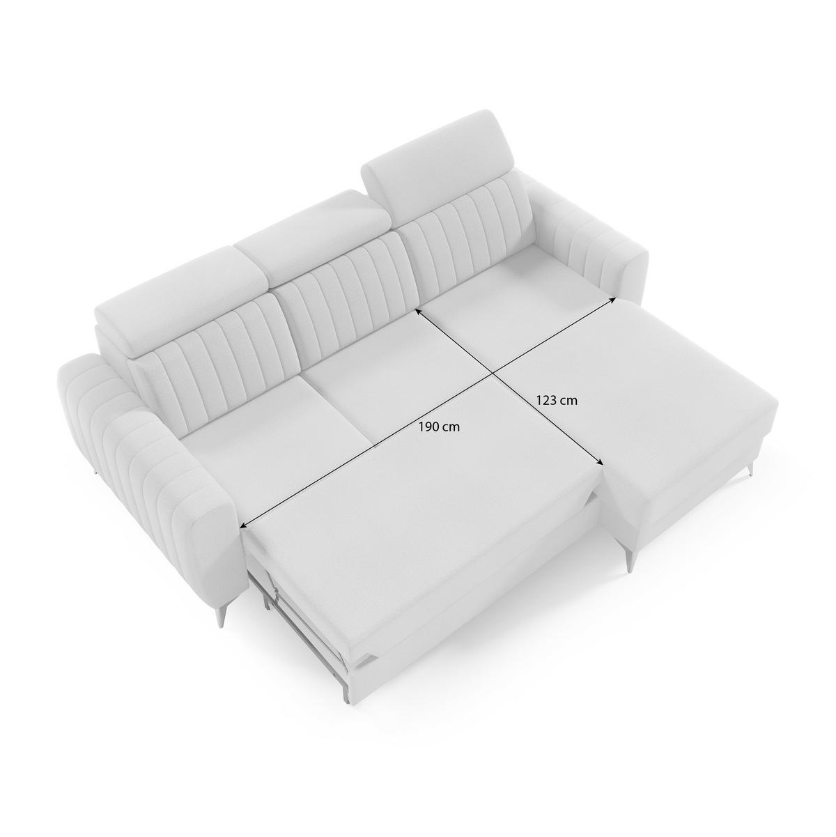 ECKSCHLAFSOFA Connor I verstellbare Kopfstützen, Dunkelgrün - Dunkelgrün/Schwarz, Textil (238/176cm) - Beautysofa