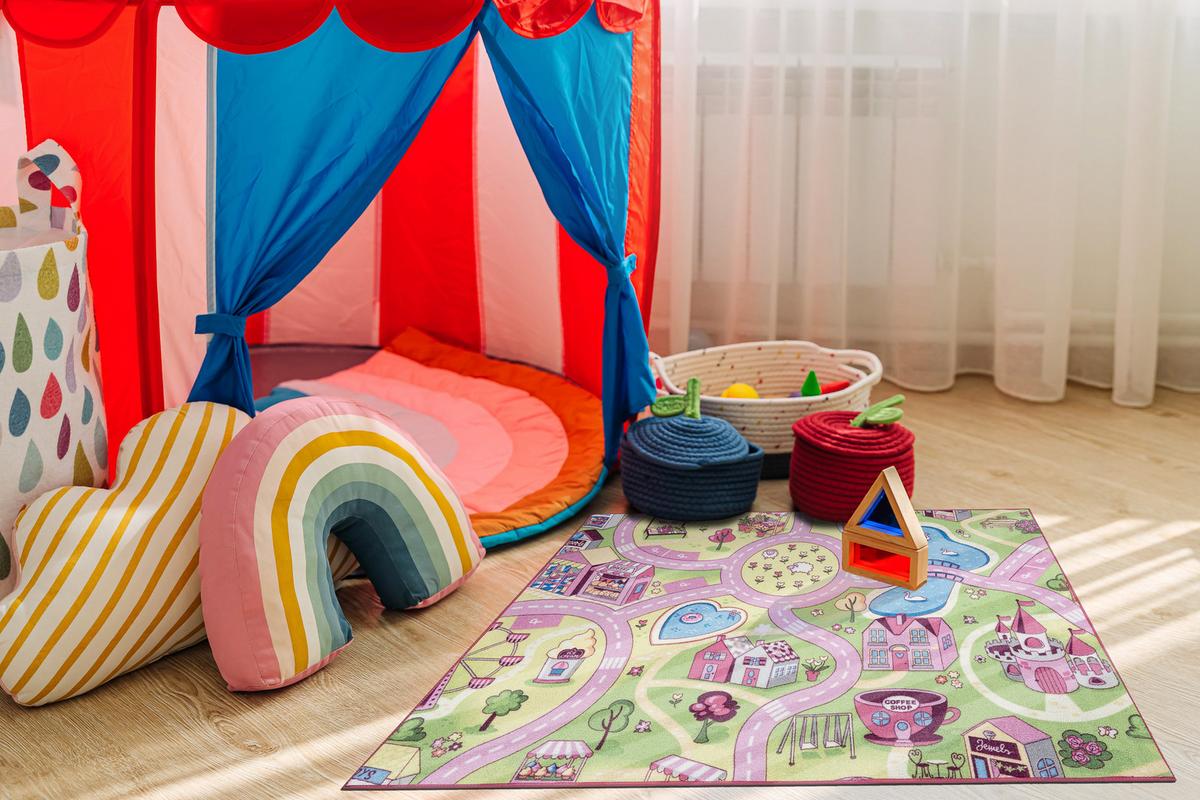 TEPPICH Rebel Roads 95/200 cm - Pink, Textil (95/200cm) - rugsX