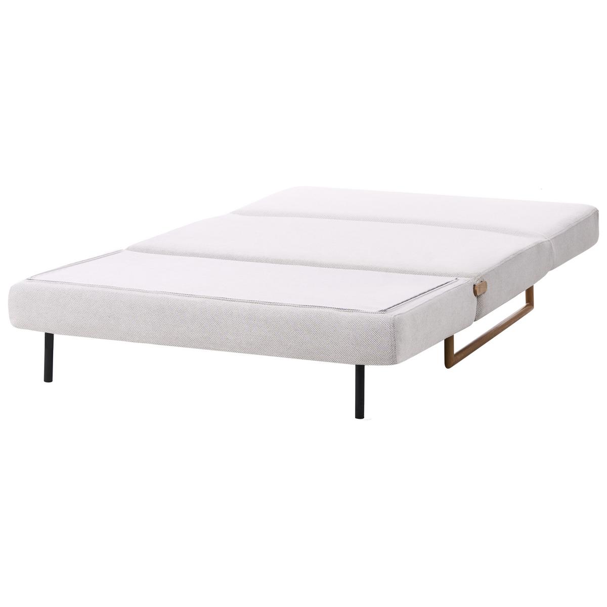 SCHLAFSOFA 2-Sitzer Stoff Cremeweiß Jerslev - Hellbraun/Weiß, Textil (120/87/84cm) - Beliani