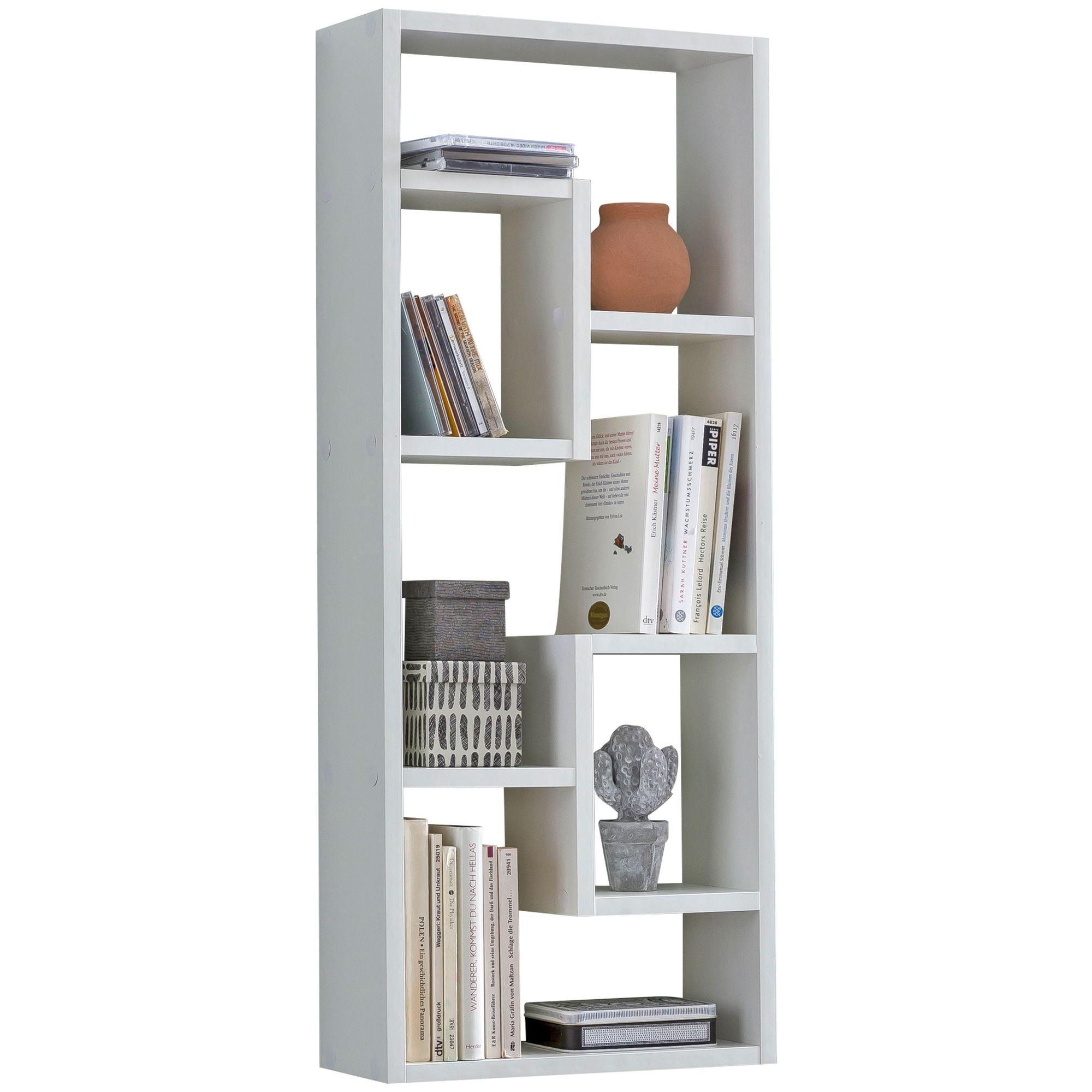 WANDREGAL Holz Freischwebend Modern, Weiß 36x14,5x90 cm - Weiß, Holzwerkstoff (36/90/15cm) - KADIMA DESIGN