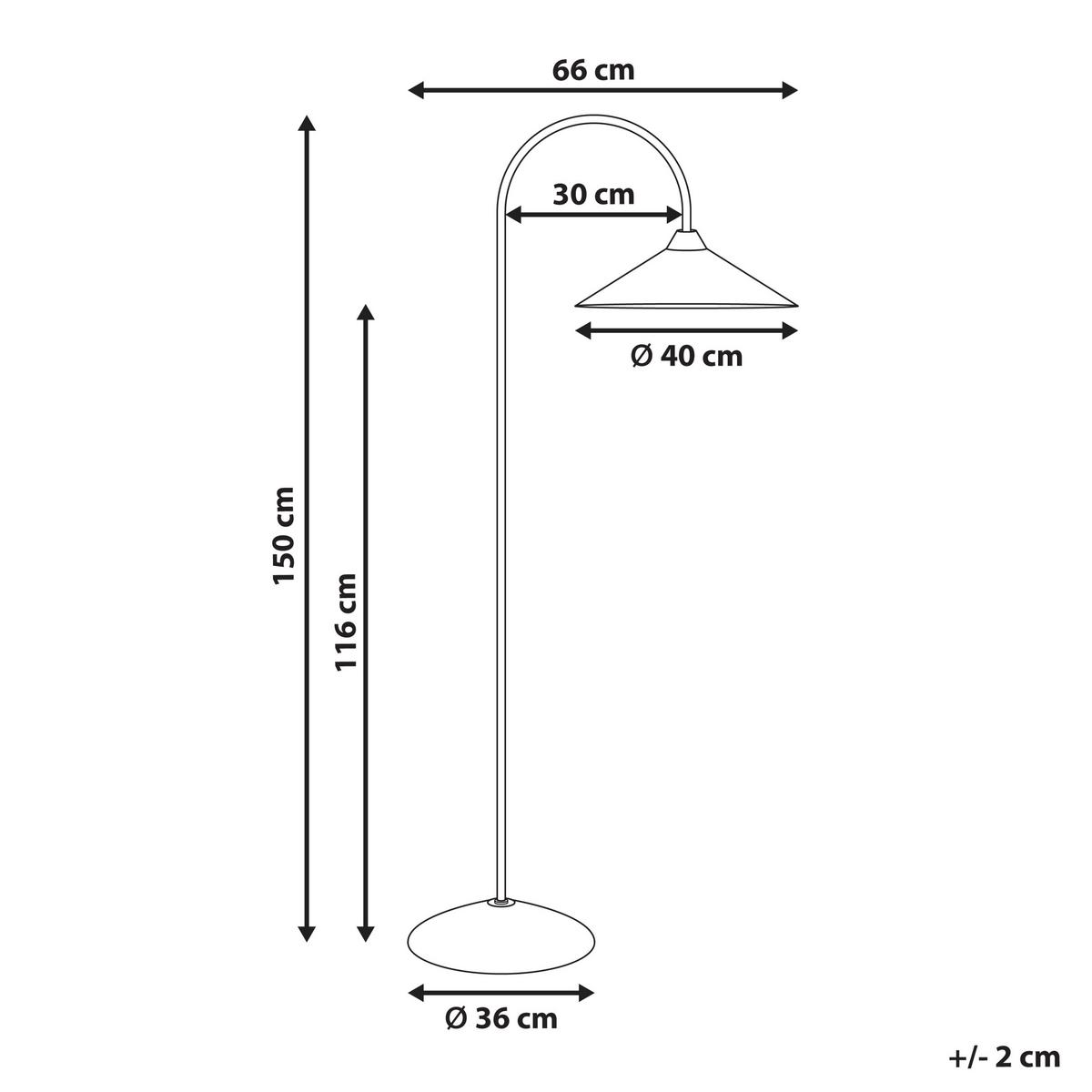 STEHLAMPE Silber Savegre - Silberfarben, Metall (40/66/150cm) - Beliani