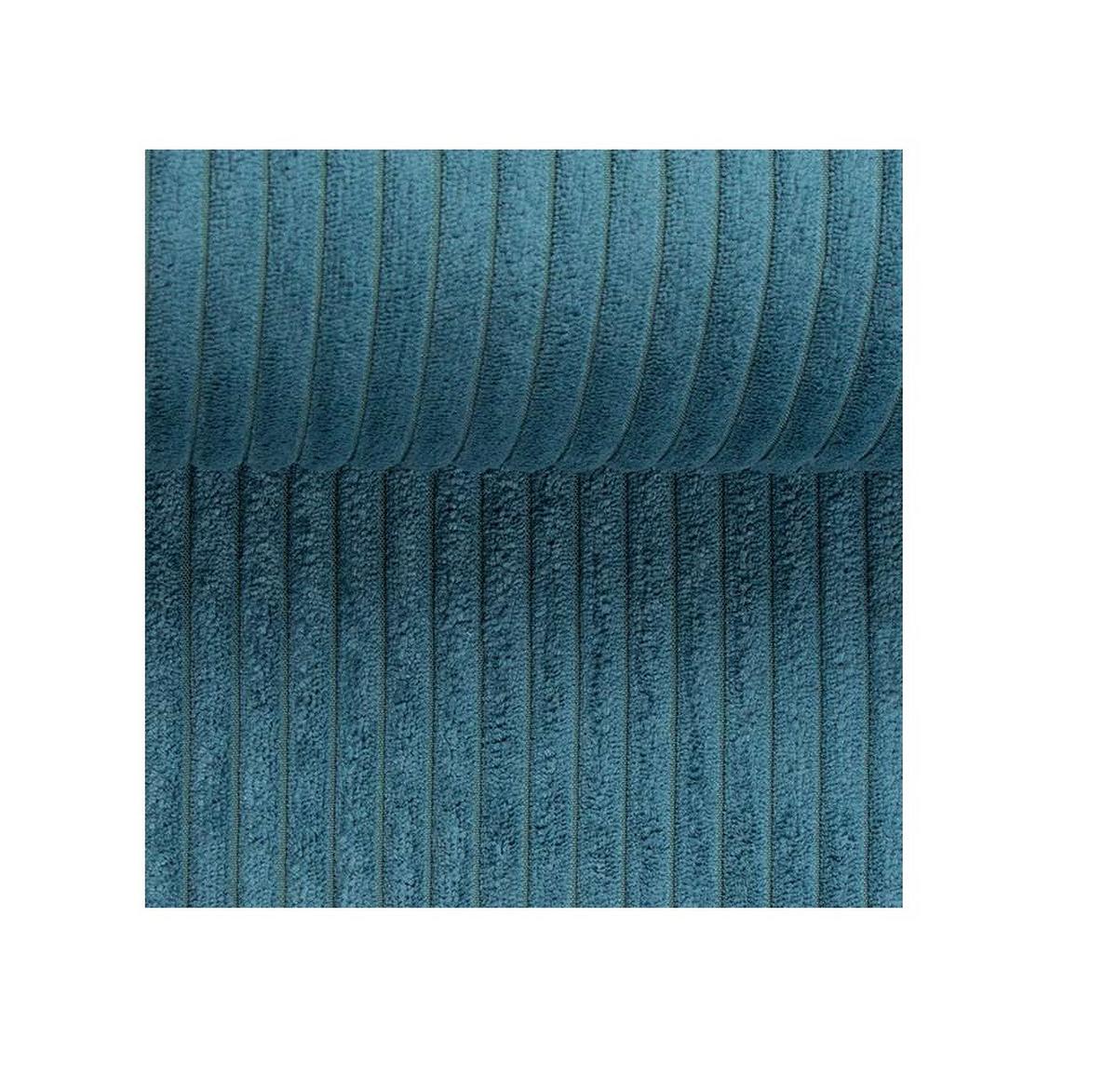 ECKSOFA Nova Türkis Cord, Ottomane rechts - Türkis/Schwarz, Holz/Kunststoff (262/176cm) - S-Style Möbel