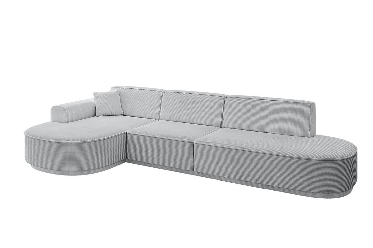 ECKSOFA Ottomane Links MARI-L2 - 328x171x79 cm Grau Cord - Schwarz/Grau, Holzwerkstoff/Kunststoff (171/321cm) - ALTDECOR