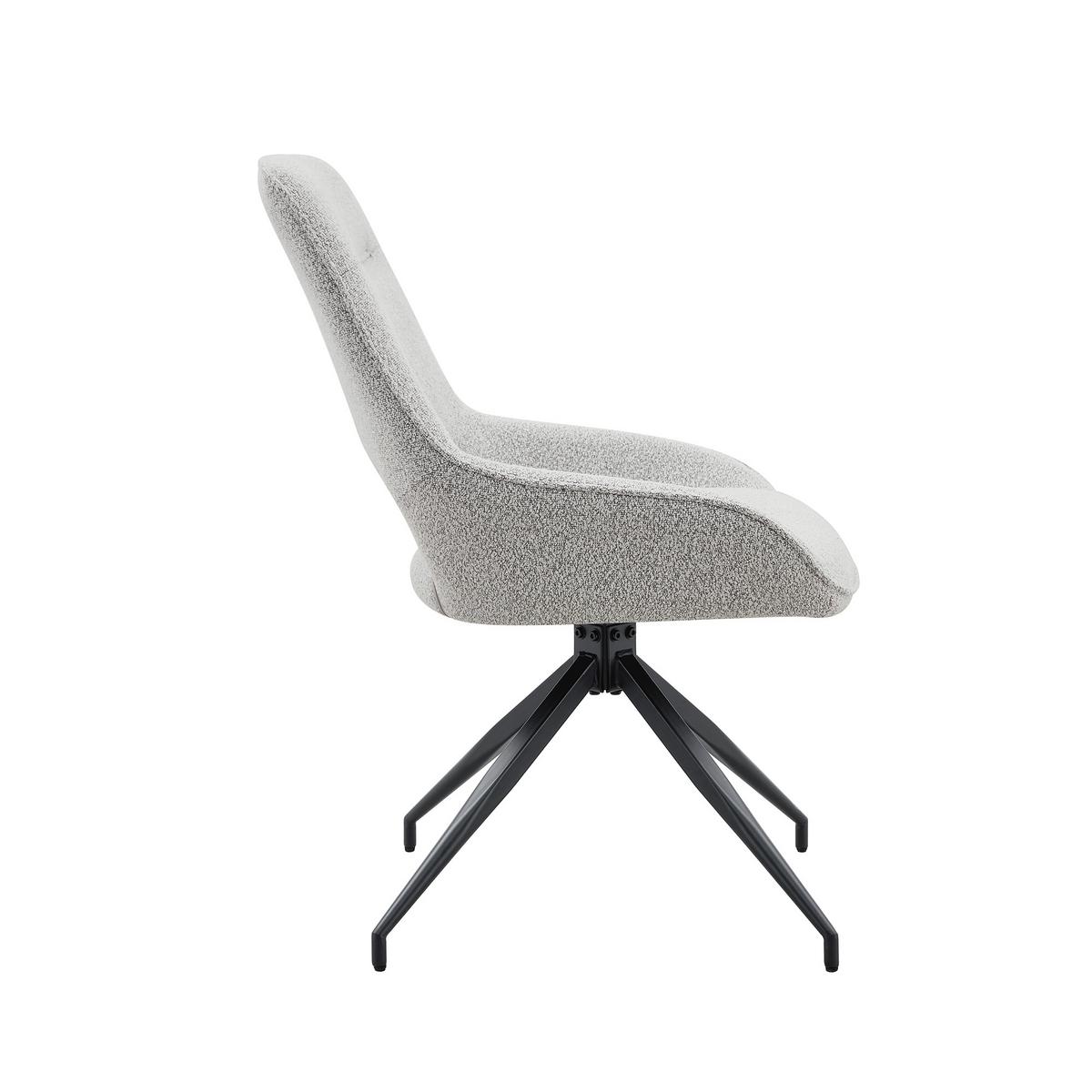 ESSZIMMERSTUHL 2er Set 360° Drehbar Beigegrau Stoff & Schwarzes Metallgestell - Greige, Textil (50/87/50cm) - Urban Meuble