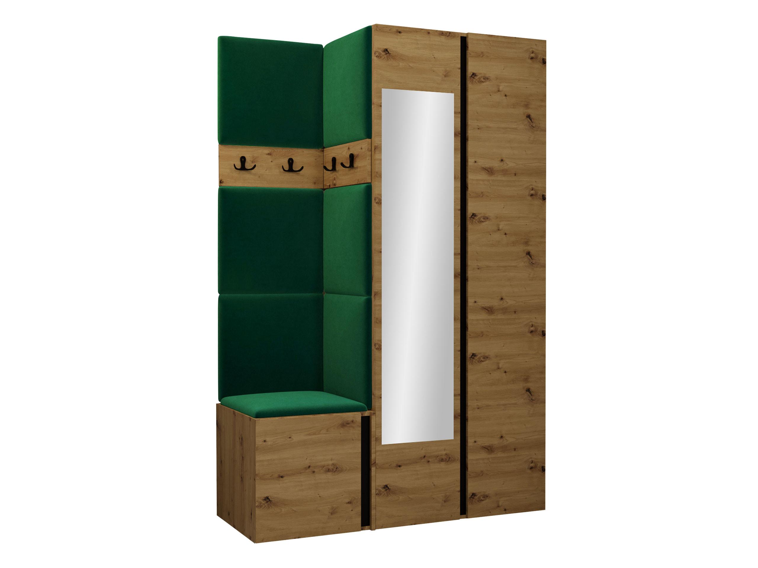 GARDEROBEN-SET Orion XXVI - Eiche Artisan/Grün, Holzwerkstoff/Kunststoff (116/186/46cm) - MIRJAN24