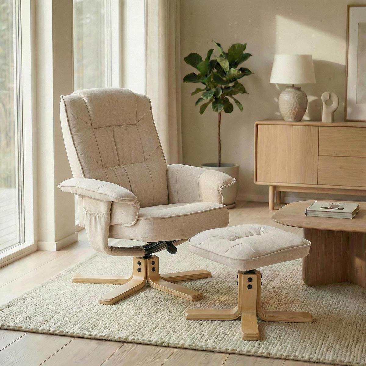 RELAXSESSEL CHARLY beige - Beige, Textil (76/87/61cm) - IDIMEX