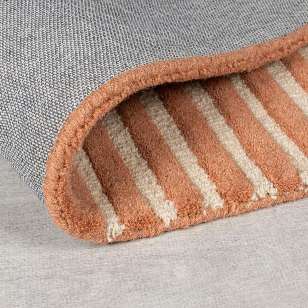 WOLLTEPPICH HALLEIN, abstrakt, aus Wolle, Terrakotta, 120 x 180 cm - Orange, Textil (180/120cm) - KADIMA DESIGN
