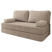 BETTSOFA NIKSI aus Schaumstoff Bucle-Stoff Beige Schlaffunktion - Beige, Textil (170/86/80cm) - MASSENO