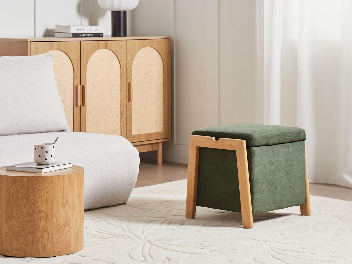 POUF mit Stauraum Stoff 45 cm Grün Edland - Grün, Textil (45/44/43cm) - Beliani