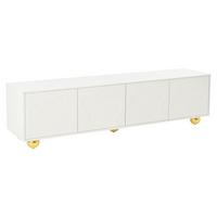 TV-LOWBOARD Lowboard Weiß Wolkenform 4 Türen für 75-Zoll TV 180cm - Weiß, Holzwerkstoff (180/45/40cm) - Urban Meuble